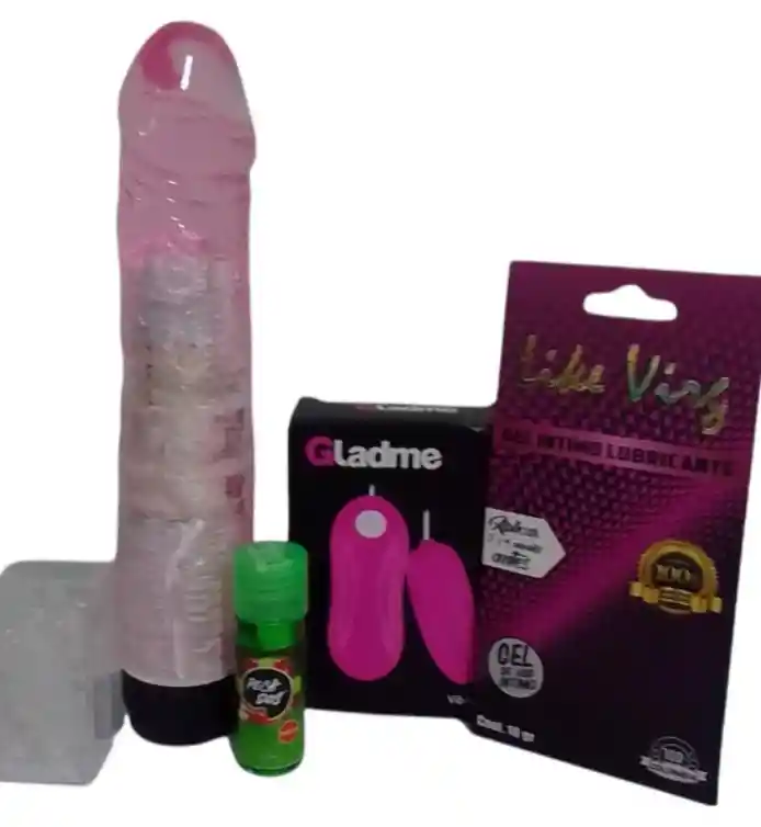 Kit Sexual Vibrador Consolador Lubricante Masajeador