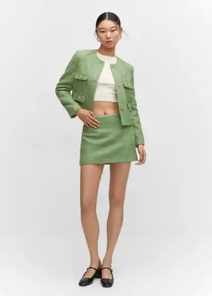 Falda Love Verde Pastel Talla L Mujer Mango