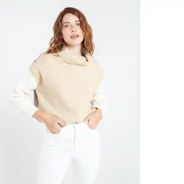  Saco Tejido Nora Mujer Beige Pretenido Talla M Naf-Naf 