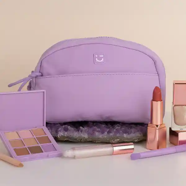 Cosmetiquera Con Cierre Enfrente Lila Miniso