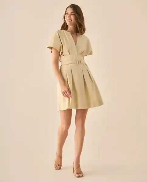 Vestido Beige Mimbrera Claro Talla XL 493G000 Esprit