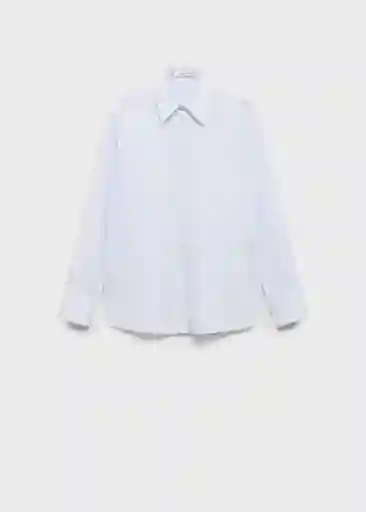 Camisa Regu Celeste Talla M Mujer Mango