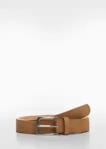 Cinturón Suede Beige Talla 90 Hombre Mango