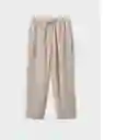 Pantalón Fluido Beige Talla XS Mujer Mango