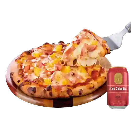 Combo Pizza Hawaiana + Club col. Roja Lta 330ml