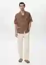 Camisa Saona Tabaco Talla M Hombre Mango