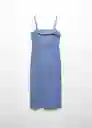 Vestido Green-H Azul Talla L Mujer Mango