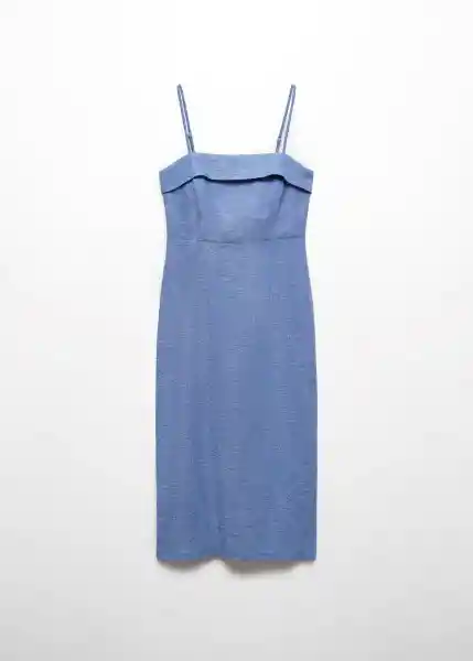 Vestido Green-H Azul Talla L Mujer Mango