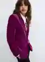 Blazer Americana Combi Morado Talla 24 Mujer Mango