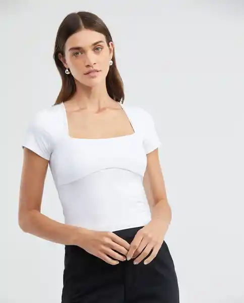 Essential Squareneck Top Blanco Talla Xs Mujer Chevignon