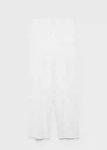 Pantalón Mogán-W Blanco Talla L Mujer Mango