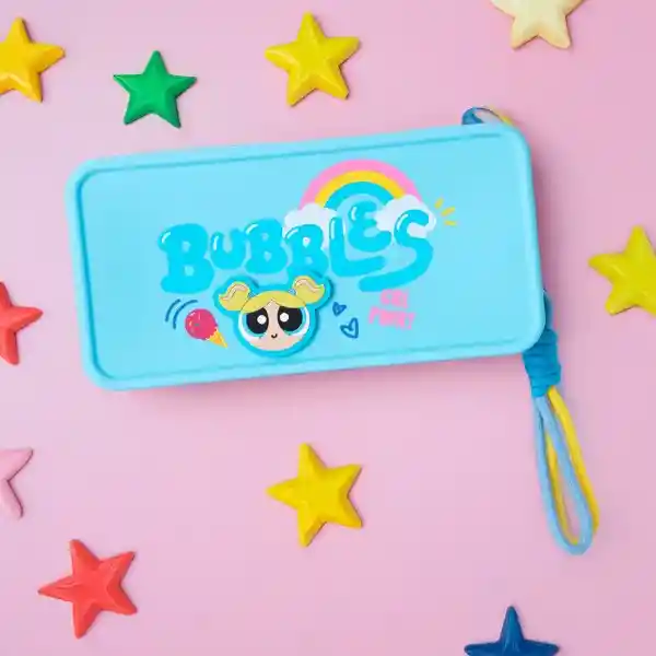Cosmetiquera Cuadrada Serie Chicas Súper Poderosas Azul Miniso