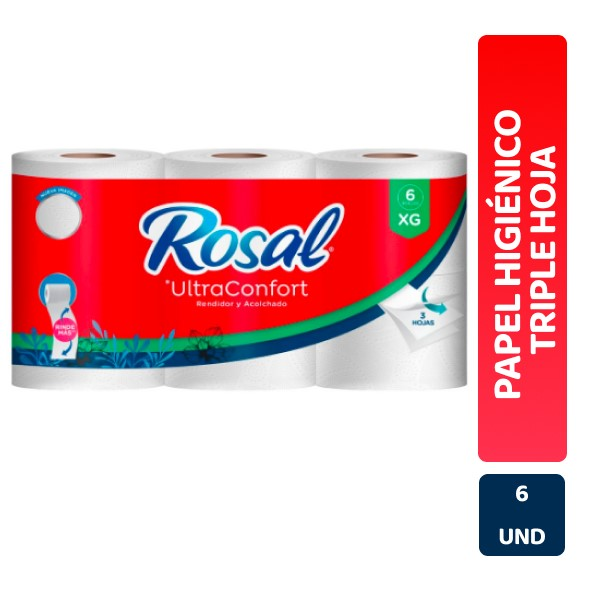 Rosal Papel Higiénico Triple Hoja Ultra XG 6 und