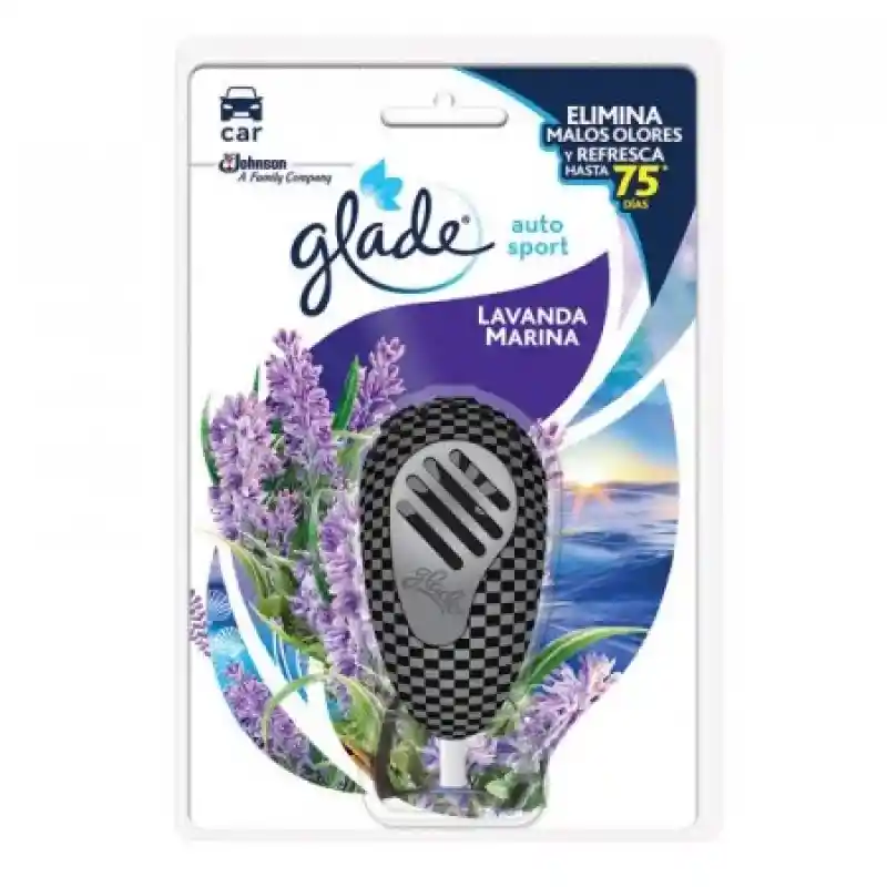 Glade ambientador carro líquido lavanda marina  unidad + 1 repuesto, 7ml