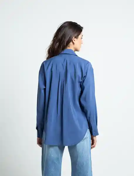 Camisa Mujer Azul Marruecos Oscuro Anine Talla L 411F324 Naf Naf
