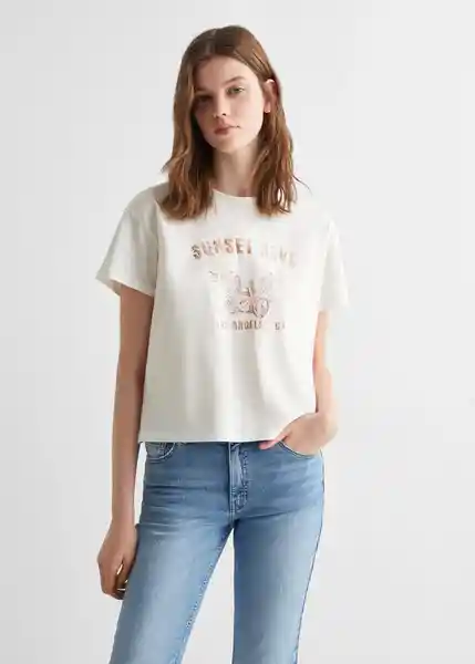 Camiseta Sunset Offwhite Talla 18 Niñas Mango