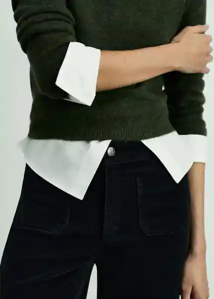 Jean Catherip Negro Talla 32 Mujer Mango