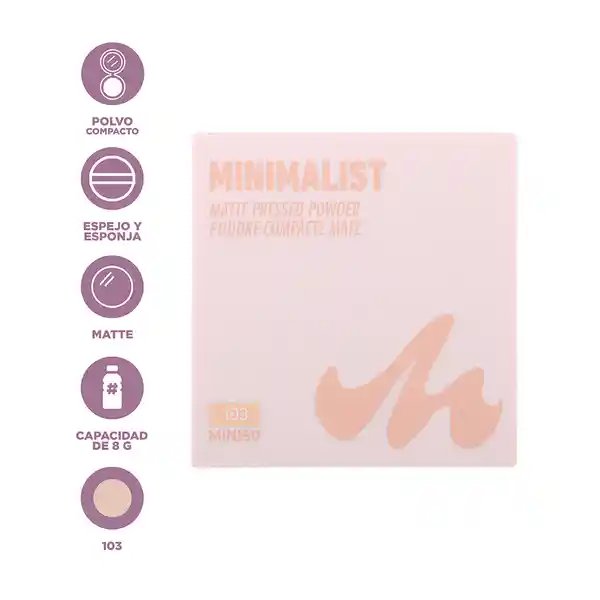 Polvo Compacto Mate Serie Minimalist 103 Miniso