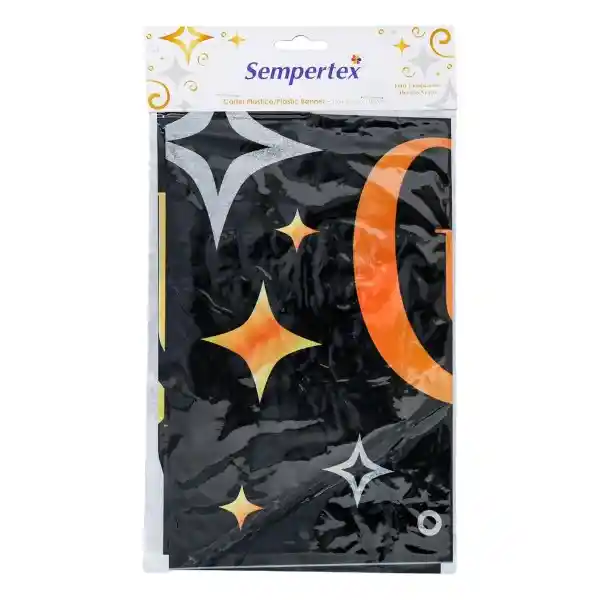 Sempertex Cartel Plastico Fc Dorado Negro 100x5