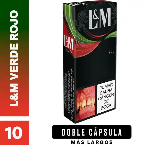 L&M Verde Rojo x 10 Cigarrillos