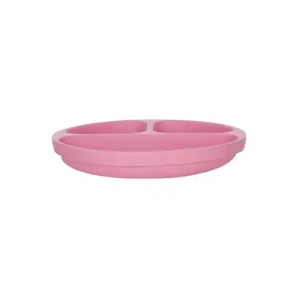Plato Con Divisiones de Fibra de Bambú Rosado Casaideas