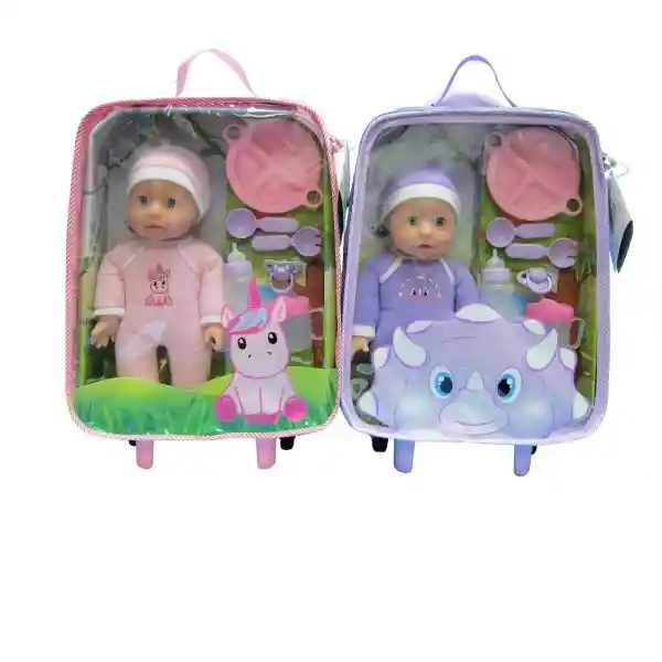 Soft Baby Trolley Muñeca Maleta Con Accesorio Comida 30307