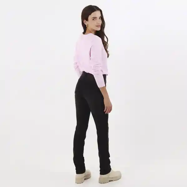 Jean Diva Tiro Medio Bota Recta Negro Talla 8 - 471794