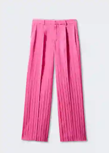 Pantalón Stripe Fucsia Talla L Mujer Mango