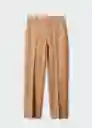 Pantalón Greta Camel Talla 52 Mujer Mango