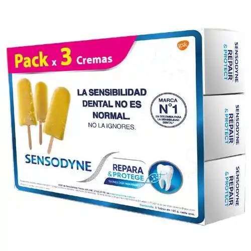 Sensodyne Pack Crema Dental Repara y Protege