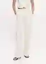 Pantalón Smoking Offwhite Talla 42 Mujer Mango