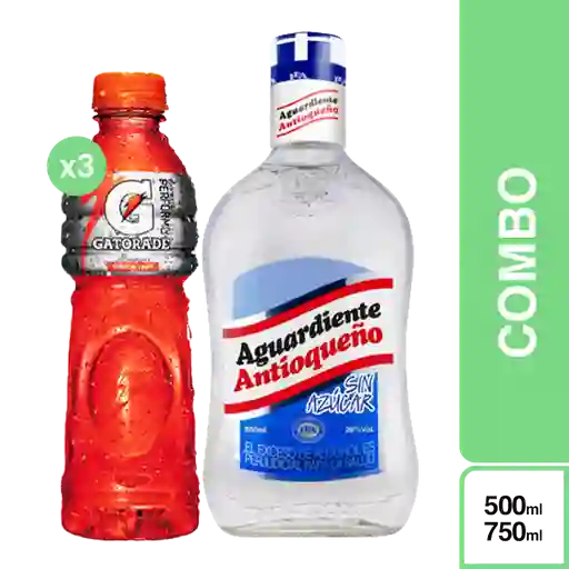 Combo Gatorade 500 mL x 3 Und + Antioqueño Sin Azúcar 750 mL