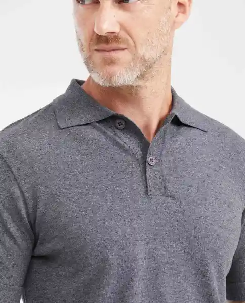 Camiseta Tejida Polo Ease Gris Acero Medio Talla L Chevignon