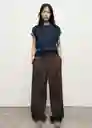 Pantalón Clare1 Marrón Talla 38 Mujer Mango
