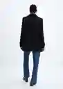 Abrigo Proa Negro Talla 24 Mujer Mango