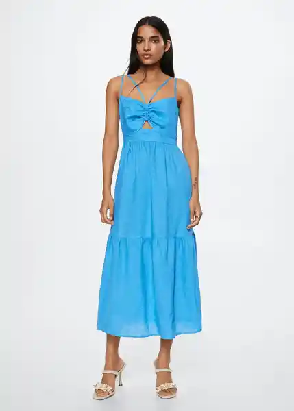 Vestido Roberta Azul Talla 18 Mujer Mango