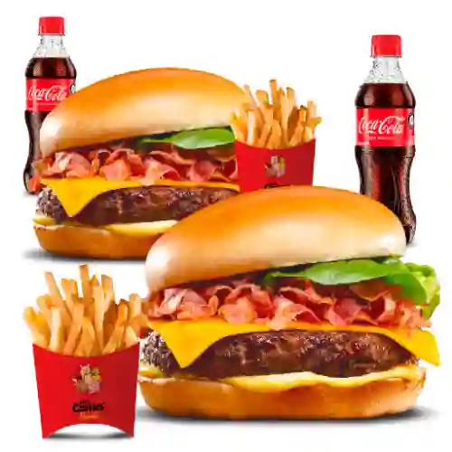 Burger Duo la Nuestra + 2 Coca-Cola