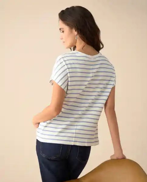 Camiseta Azul Lana Claro Talla L 401G010 Espirit