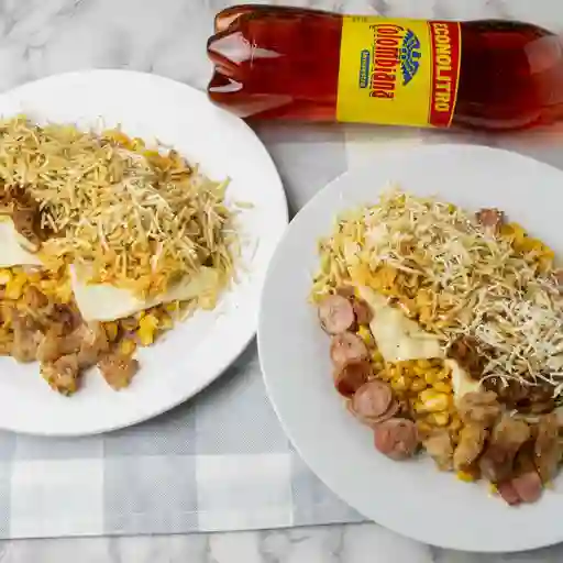 Combo pareja mazorcas especiales+gaseosa 1litro