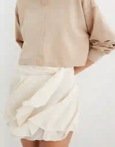 Falda Aerie Beige Talla Medium American Eagle