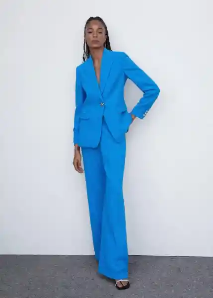 Blazer Americana Minister Celeste Talla XL Mujer Mango