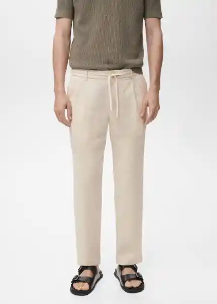 Pantalón Romelino Crudo Talla 42 Hombre Mango
