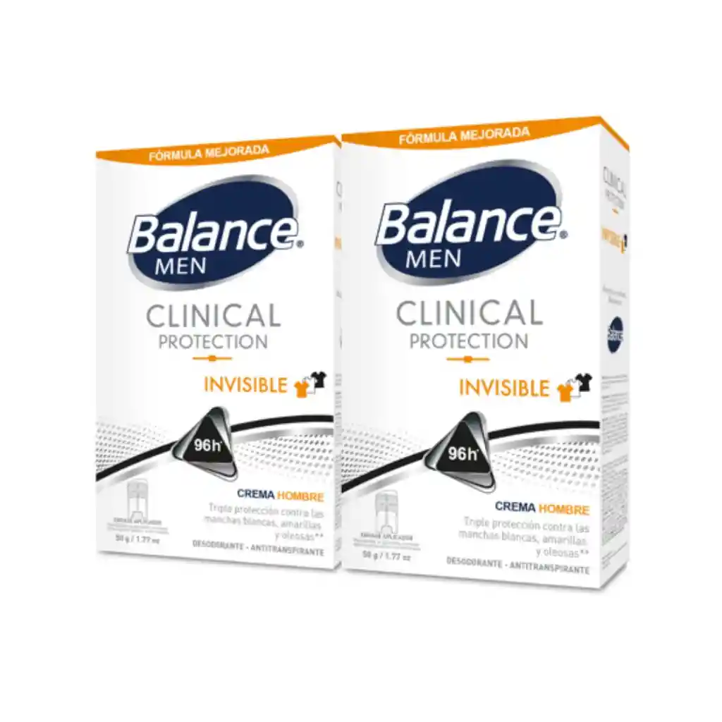 Desodorante Balance Crema Clinical Invisible Hombre 2 x 50Gr	
