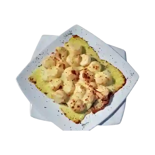 Patacón con camarones