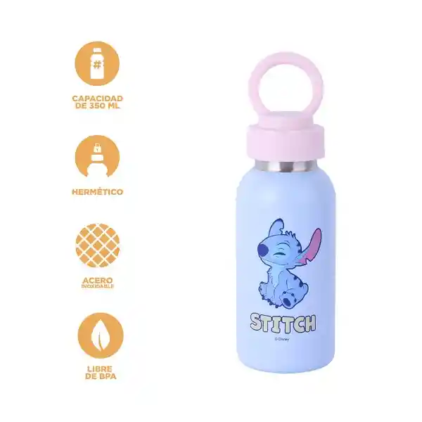 Vaso de Acero Con Asa Serie Stitch Azul 350 mL Miniso