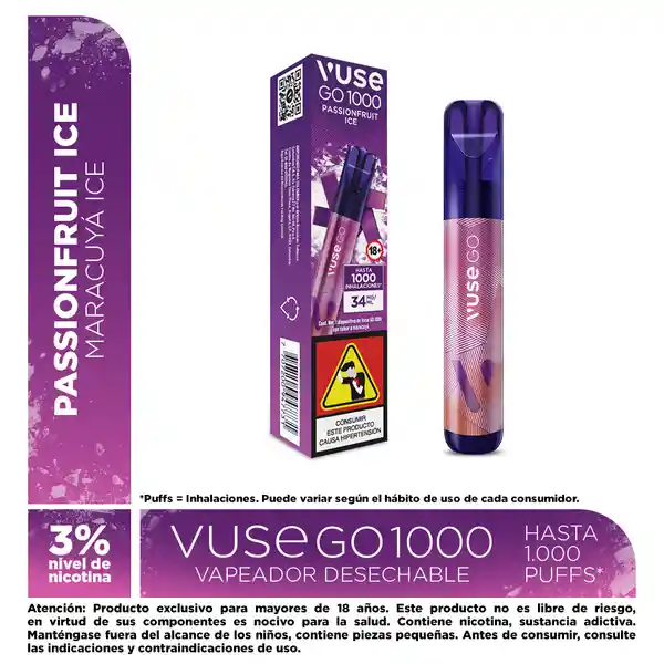 Vuse go Vapeador Passionfruit Ice 1000