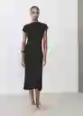 Vestido Carrot Negro Talla L Mujer Mango