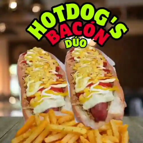 Perros Bacon Duo + Papas Francesas