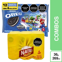 Combo Oreo Galletas Sabor Original + Natumalta 6 Und