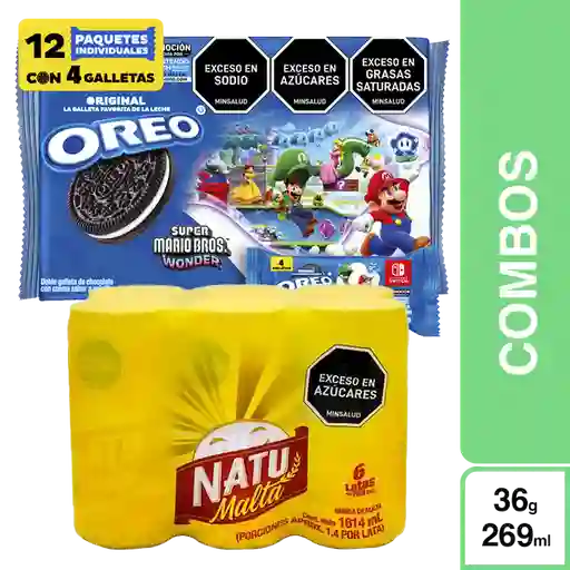 Combo Oreo Galletas Sabor Original + Natumalta 6 Und